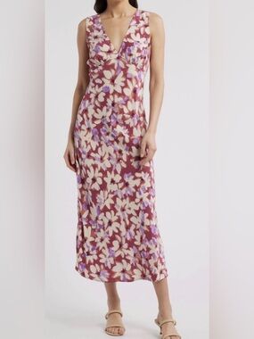 Rails Audrina Floral Midi Dress Amaranth Berry Size XXL